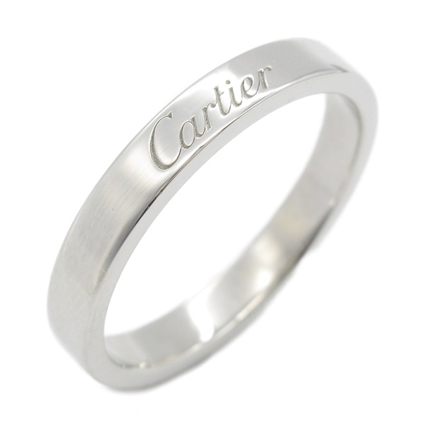 CARTIER C de Cartier wedding Ring Pt950 Platinum unisex Used US size 6.75 #54