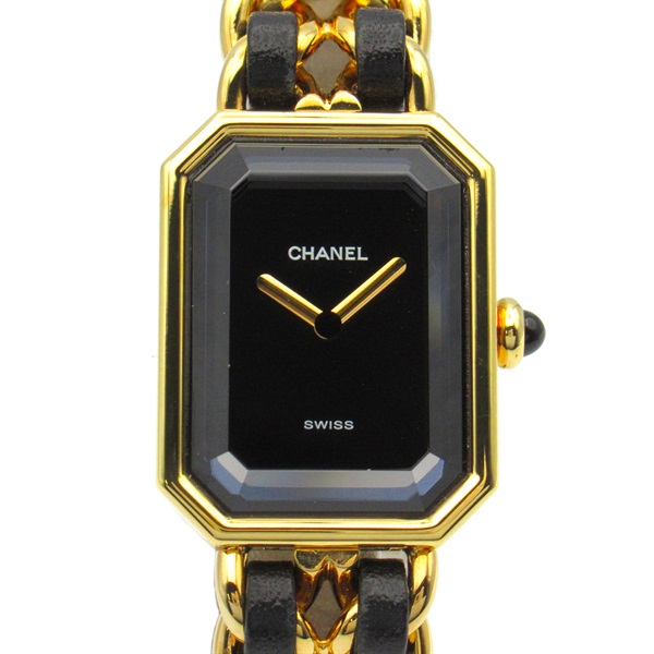 CHANEL Premiere M Wrist Watch H0001 Quartz Gold Plated leather Used Women