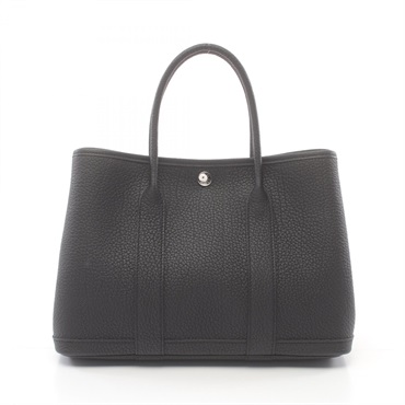 HERMES Garden party TPM Tote Bag 051568CK Negonda leather Black Used Women W SHW