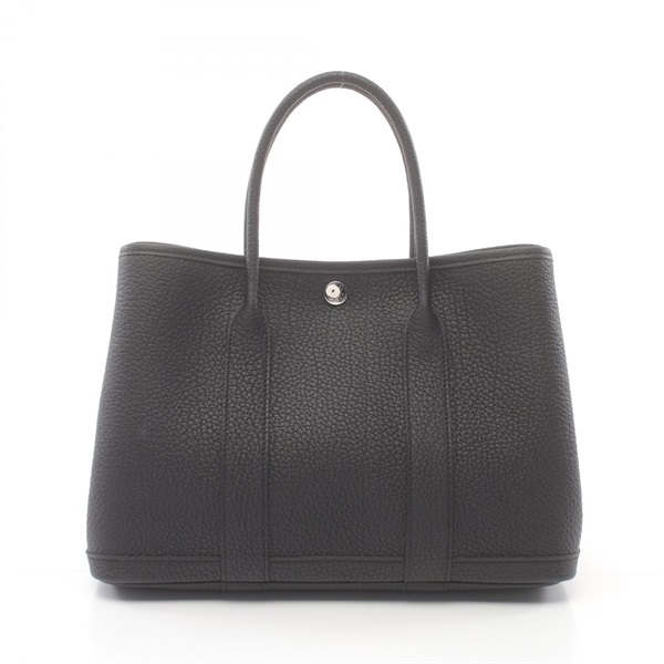 HERMES Garden party TPM Tote Bag 051568CK Negonda leather Black Used Women W SHW