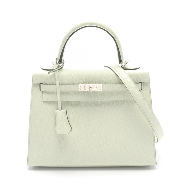 HERMES Kelly 25 2way shoulder Hand bag B 038416CK Epsom Green SHW