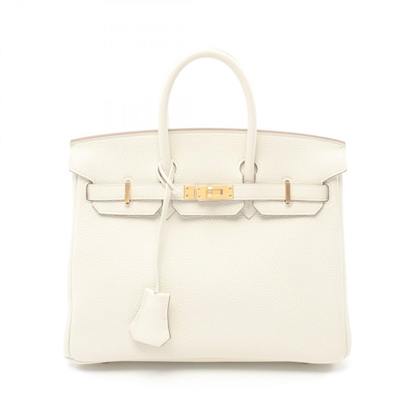 HERMES Birkin 25 Hand bag B 041344CC Togo leather mushroom GHW