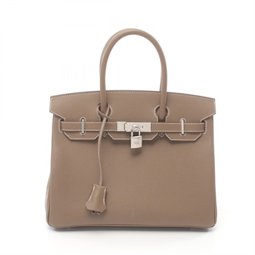 HERMES Birkin 30 Handbag 041701CK Epsom leather Etoupe Grey Used Women B SHW