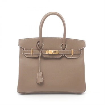 HERMES Birkin 30 Hand bag W 041701CC Epsom GHW Etoupe Grey