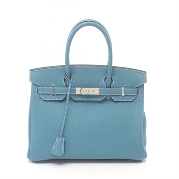 HERMES Birkin 30 Hand bag W 030520CK Togo leather New Blue Jeans Used SHW