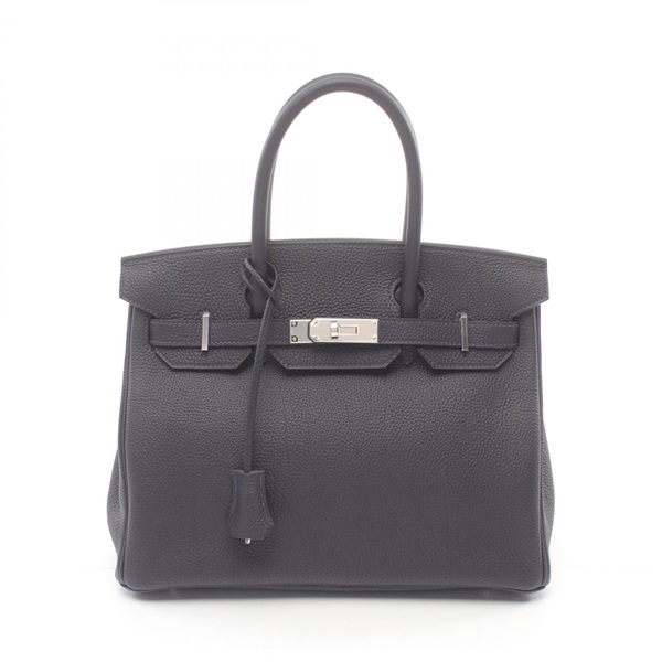 HERMES Birkin 30 Hand bag W 030520CK Togo leather Blue indigo SHW