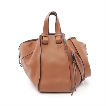 LOEWE HAMMOCK SMALL 2way shoulder Handbag 387.30.S35 leather Brown Used Women
