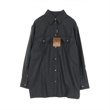 BURBERRY Shirt 8044655 wool Gray Used Women #UK2 US0