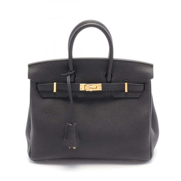 HERMES Birkin 25 Hand bag W Togo leather Black GHW