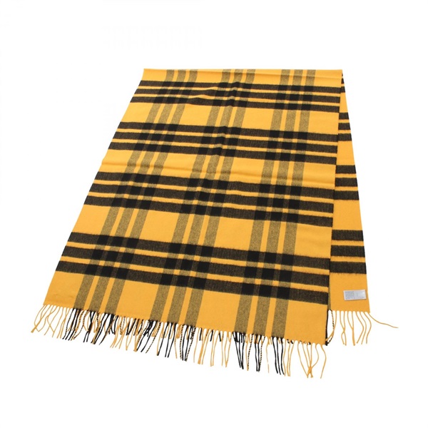JOHNSTONS Scarf WA56KU0121 cashmere Yellow Black Used Women