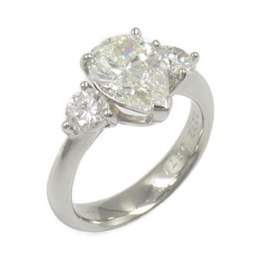 JEWELRY Diamond Ring Pt900 Platinum Clear Used US#5.5