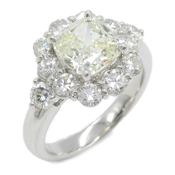 JEWELRY Diamond Ring Pt900 Platinum Yellow Clear Used US#5.75