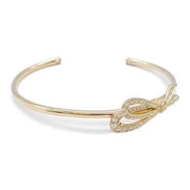 TIFFANY＆CO Bow Diamond Bangle 18KPG Pink Rose Gold Used Women bracelet