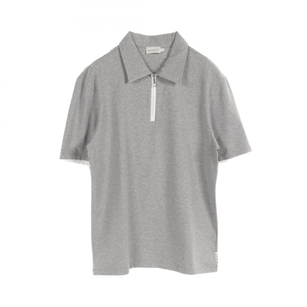 MONCLER Polo shirt Tops 83085 cotton Gray Used mens size L