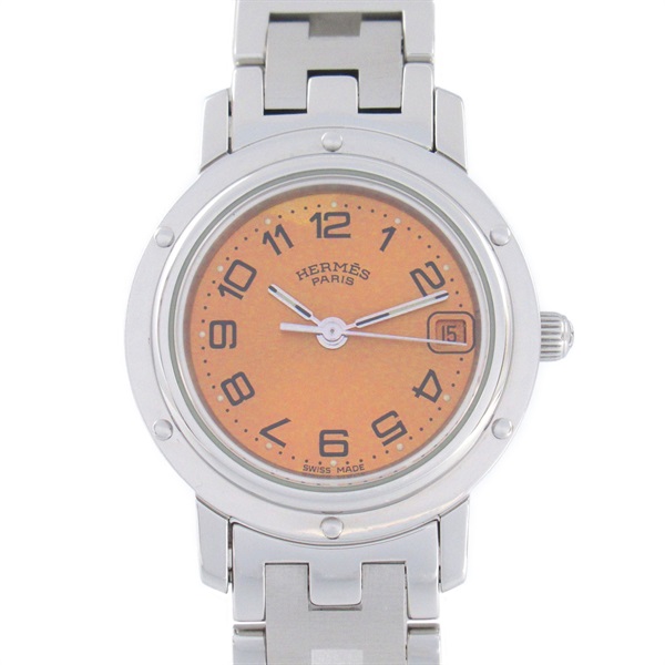 HERMES Clipper Wrist Watch CL4.210 Quartz Stainless Steel Used Women