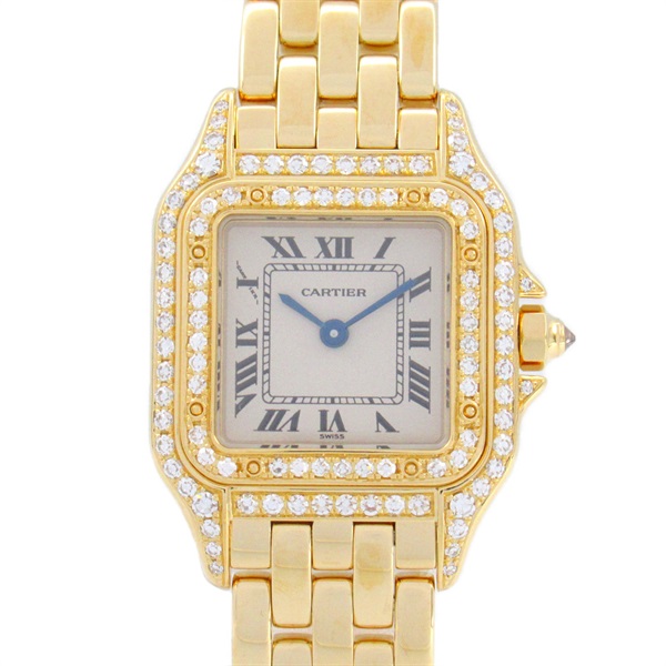 CARTIER PANTHERE SM Diamond Wrist Watch WF3072B9 Quartz 18KYG Used Women