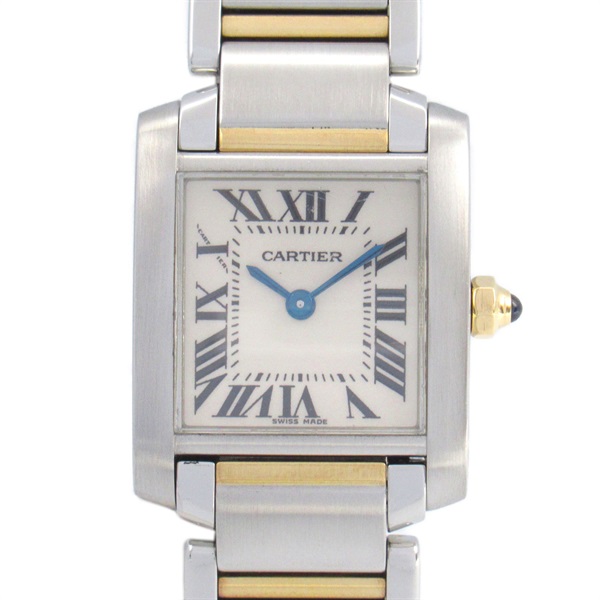 CARTIER Tank francaise SM Wrist Watch W51007Q4 Quartz 18KYG SS Used Women