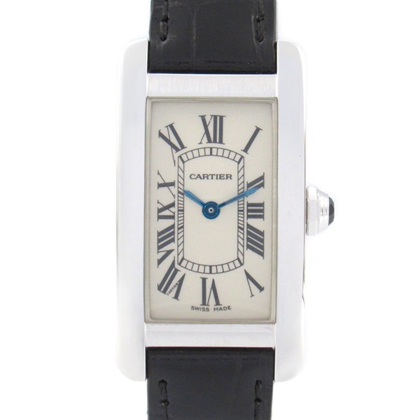 CARTIER Tank AmericanSM Wrist Watch W2601956 Quartz K18 WG Gold leather Women