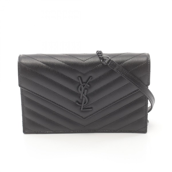 SAINT LAURENT Cassandra Envelope Shoulder Bag 742920BOW081000 leather Black 1