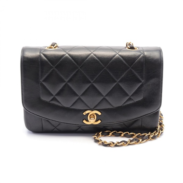 CHANEL Matelasse Diana Flap chain Shoulder Bag A01165 Lambskin Black Used GHW