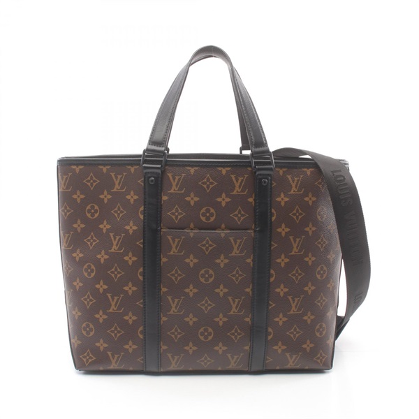 LOUIS VUITTON Weekend Tote PM M45734 Monogram macassar PVC Brown Black Used LV