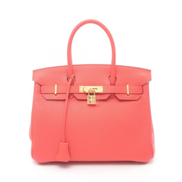 HERMES Birkin 30 Hand bag P 027633CC Taurillon Clemence Rose jaipur Used GHW