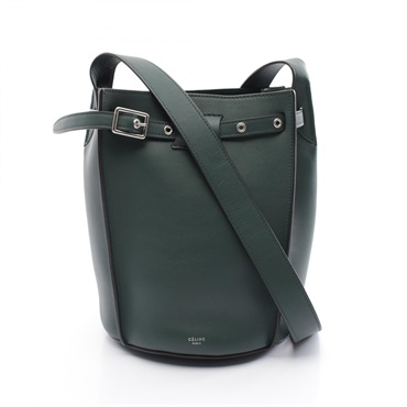 CELINE Big bag bucket Crossbody Shoulder Bag 187243 leather Green Used Women