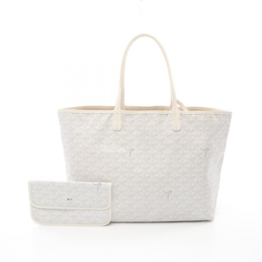 GOYARD Saint Louis PM Tote shoulder Bag canvas leather White Multicolor Used