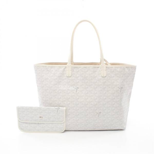 GOYARD Saint Louis PM Tote shoulder Bag canvas leather White Multicolor Used