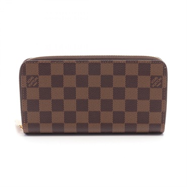 LOUIS VUITTON Zippy around long Wallet Purse N41661 Damier canvas Ebene Used LV