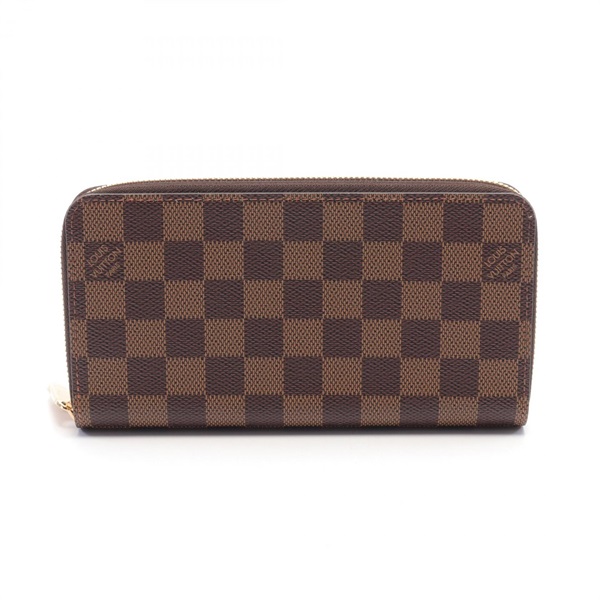 LOUIS VUITTON Zippy around long Wallet Purse N41661 Damier canvas Ebene Used LV