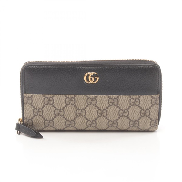 GUCCI Petit Marmont GG Marmont long wallet 456117 canvas leather Beige Black