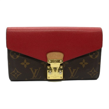 LOUIS VUITTON Portefeuille Pallas Wallet M58414 Monogram Canvas leather Red Used