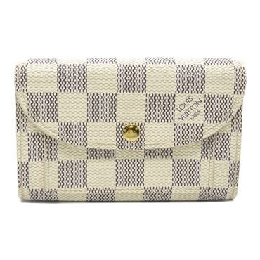 LOUIS VUITTON Ceinture Pochette Solo Card Case M9835 Damier Azur white Used LV