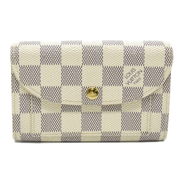 LOUIS VUITTON Ceinture Pochette Solo Card Case M9835 Damier Azur white Used LV