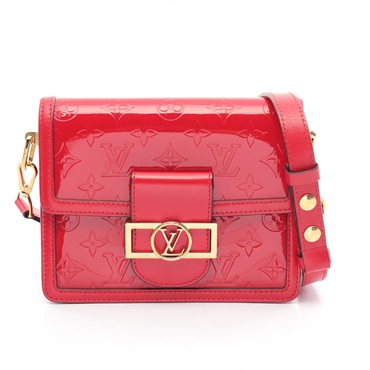 LOUIS VUITTON Daufine Mini Shoulder Bag M90499 Vernis leather Red Used Women GHW