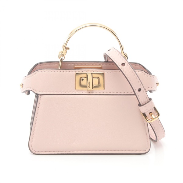 FENDI Peekaboo ISeeU small micro 2way shoulder Hand bag 7AS106 leather Pink Used