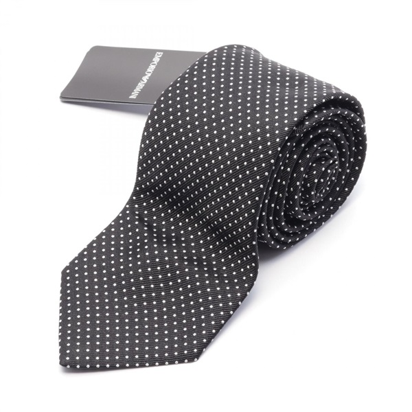 Emporio Armani tie silk Black White NEW mens