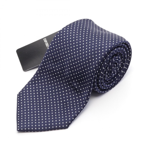 Emporio Armani tie silk Navy White NEW mens