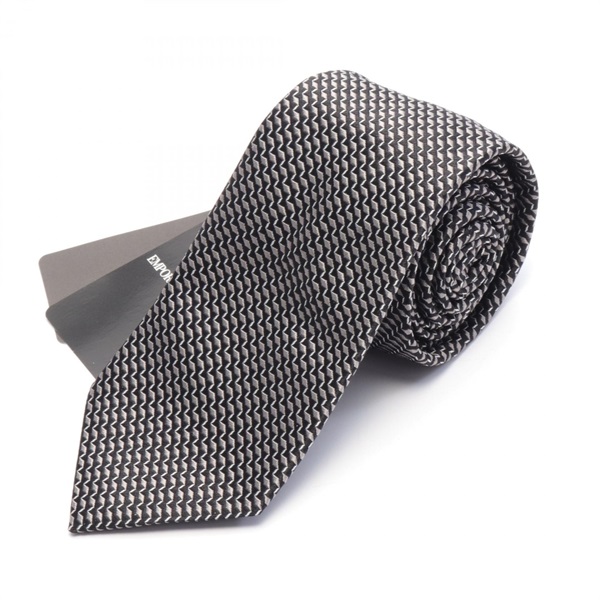 Emporio Armani tie silk Gray Black NEW mens 1