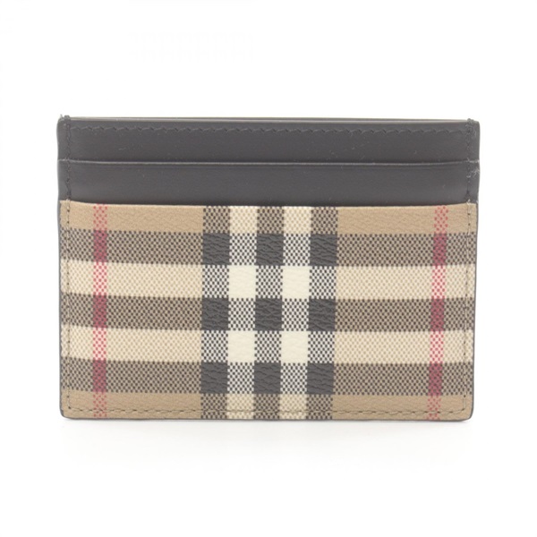 BURBERRY Vintage check Card Holder 8084175 canvas leather Beige Black NEW