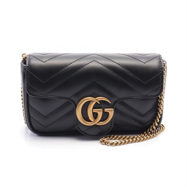 GUCCI GG Marmont Super Mini Shoulder Bag 476433DTDCT1000 leather Black NEW Women