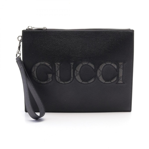 GUCCI GG Supreme business clutch bag 768374AACXC1050 leather canvas Black NEW