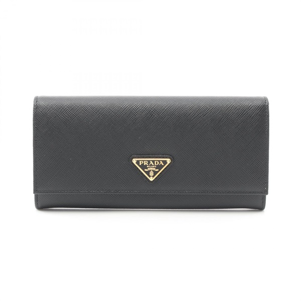 PRADA SAFFIANO TRIANG Bifold purse wallet 1MH132QHHF0002 leather Black NEW Women