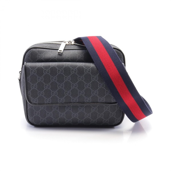 GUCCI GG Supreme small Shoulder Bag 795479FADJA1042 canvas leather Black NEW