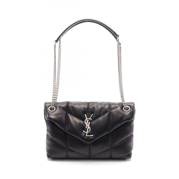 SAINT LAURENT PARIS LOULOU Puffer Shoulder Bag 577476 leather Black NEW Women