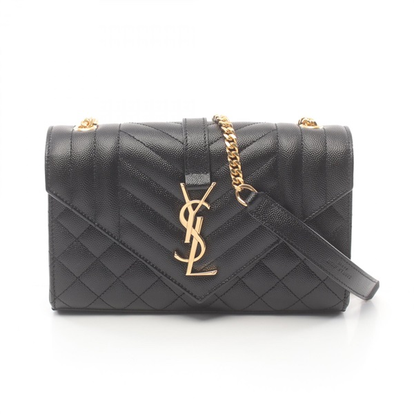 SAINT LAURENT Envelope Small Shoulder Bag 600195BOW911000 leather Black NEW