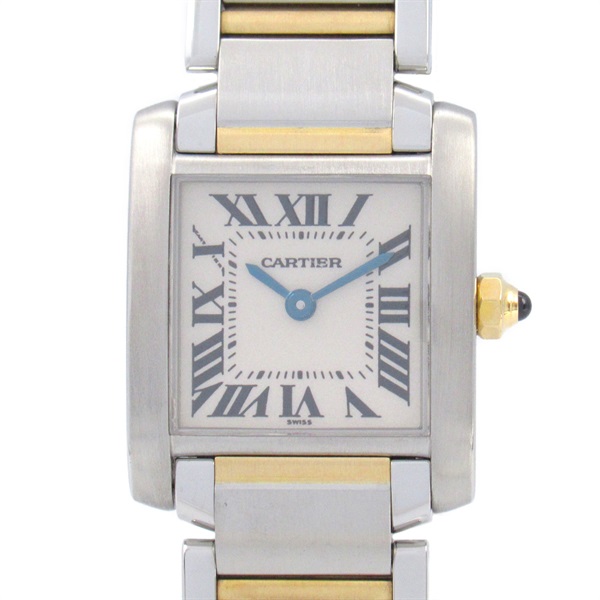 CARTIER Tank francaise SM Wrist Watch W51007Q4 Quartz 18KYG SS Used Women