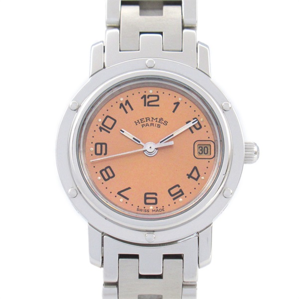 HERMES Clipper Wrist Watch CL4.210 Quartz Stainless Steel Used Women