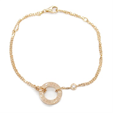CARTIER Love Circle 2P Diamond Bracelet 18KPG Pink Rose Gold Used Women